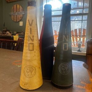 VINO Decorative Bottle Set - Cream, Black, Green